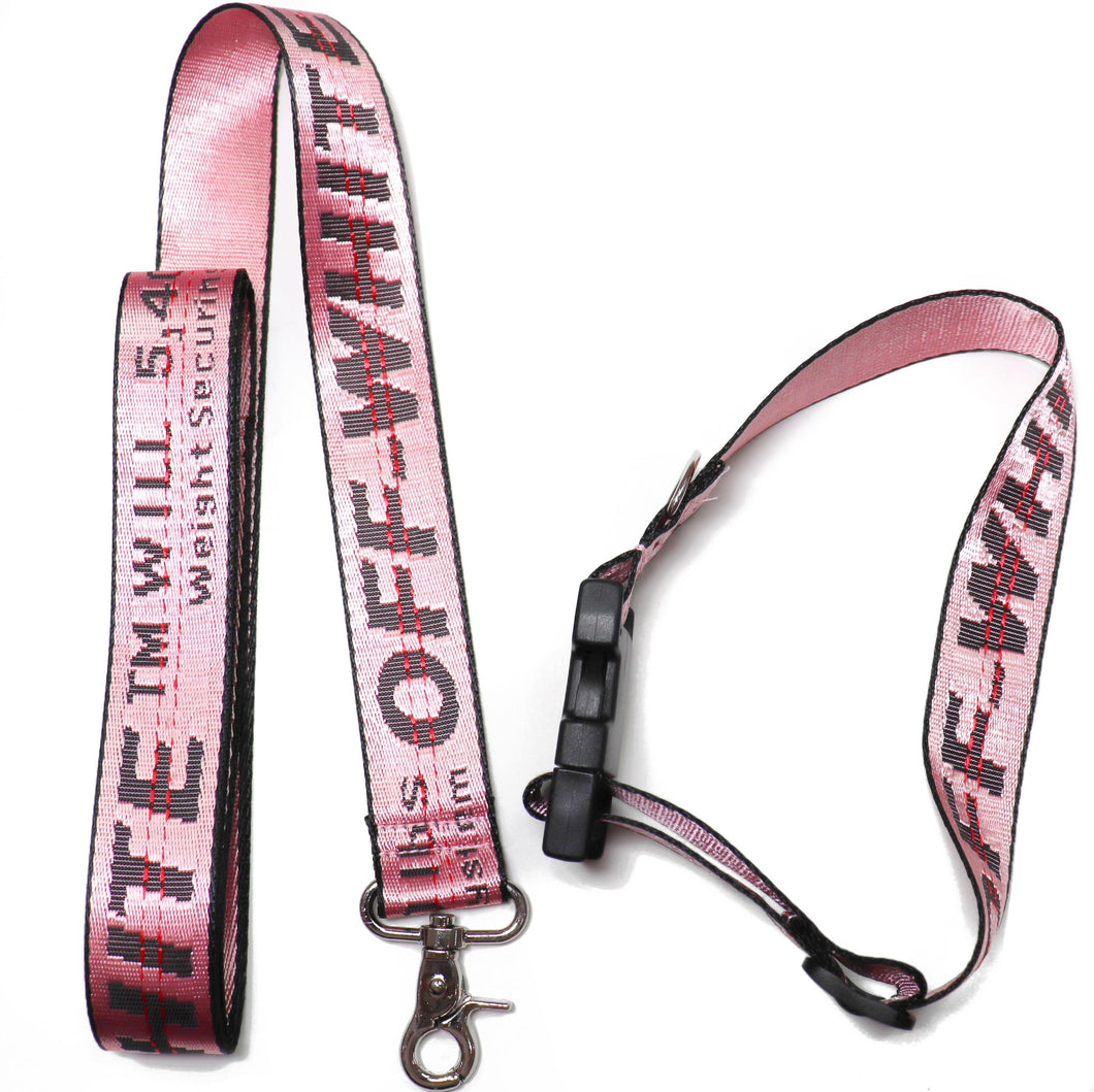 Baby Pink Off-White Collar + Leash