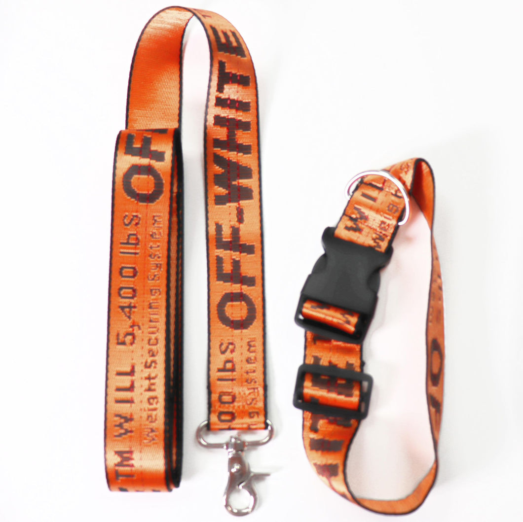 Orange Off-White Collar + Leash