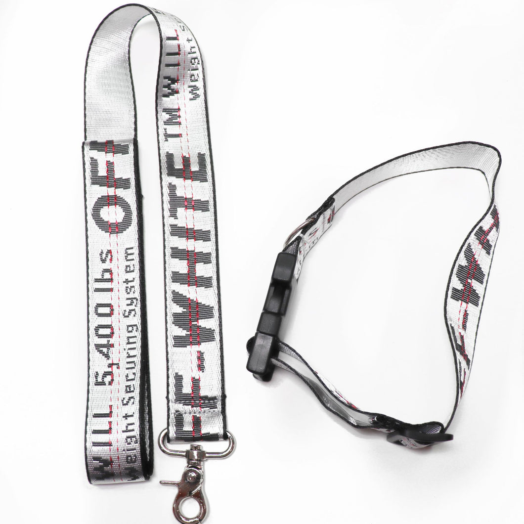 Silver Off-White Collar + Leash